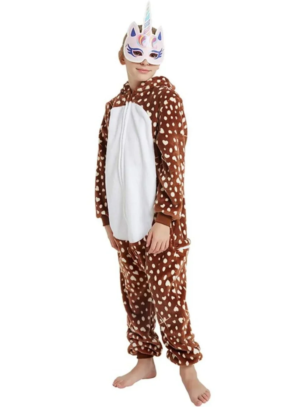 Cozy Kids Deer Onesie - Cute Reindeer Pajama Costume for Halloween & Christmas